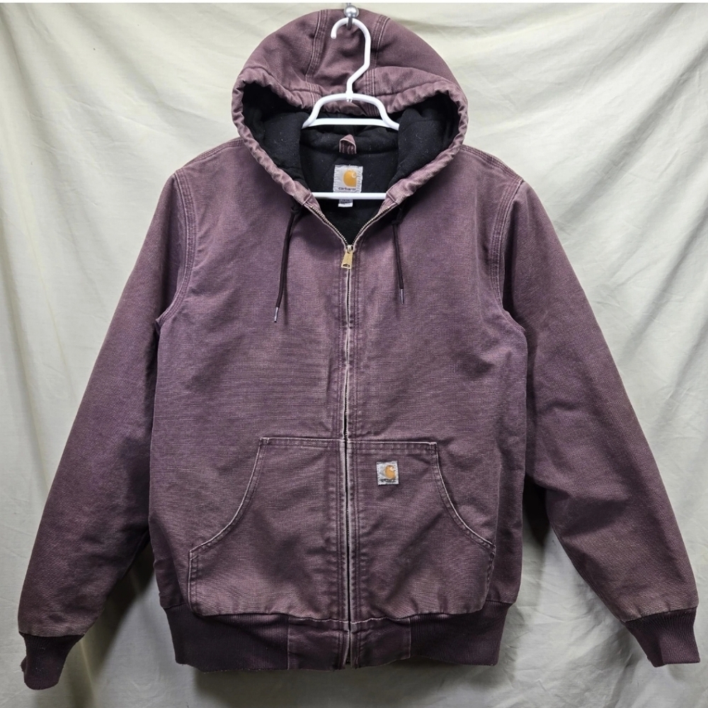 Vintage Carhartt WJ130 DPM~ Dark Plum Women's Medium Canvas Quilted Lined Jacket